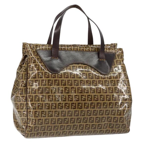 Vintage FENDI Zucchino Jacquard Authentic Mini Pouch Bag | eBay FENDI Zucchino Canvas Hand Bag Beige Gold Auth 150075